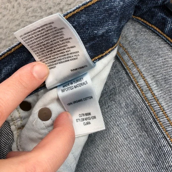 Agolde Clara Wide Leg Jeans Womens 24 00 Blue Denim Organic Cotton Mid Rise - Picture 5 of 7